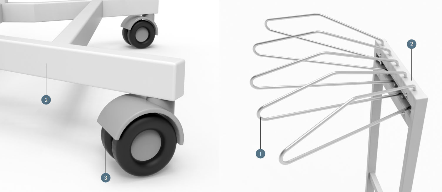 Устройство мобильное для хранения рентгензащитной одежды УХРЗ-3-5